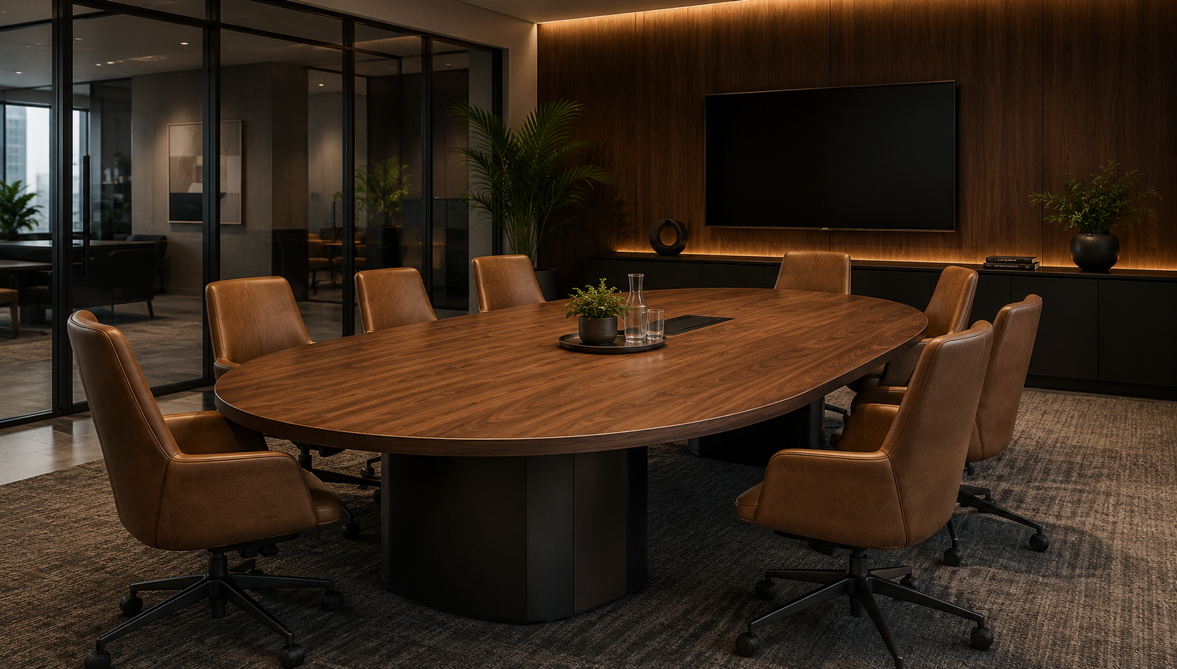 Executive conference room table installation
